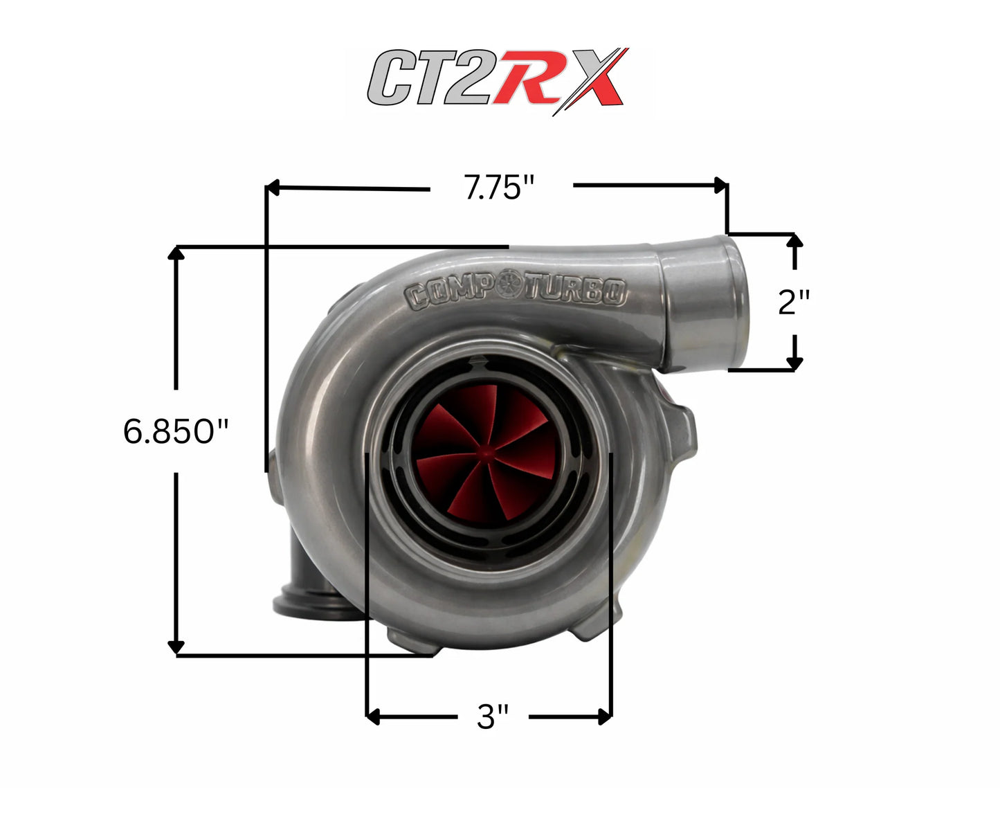 CT2RX-4647 TRIPLEX CERAMIC BALL BEARING OIL-LESS AIR COOLED TURBOCHARGER (500 HP)